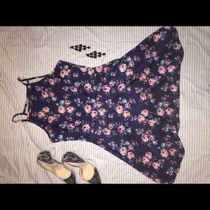 Floral navy dress
